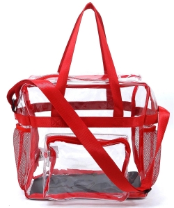 See Thru Clear Bag Tote Bag CW213 RED